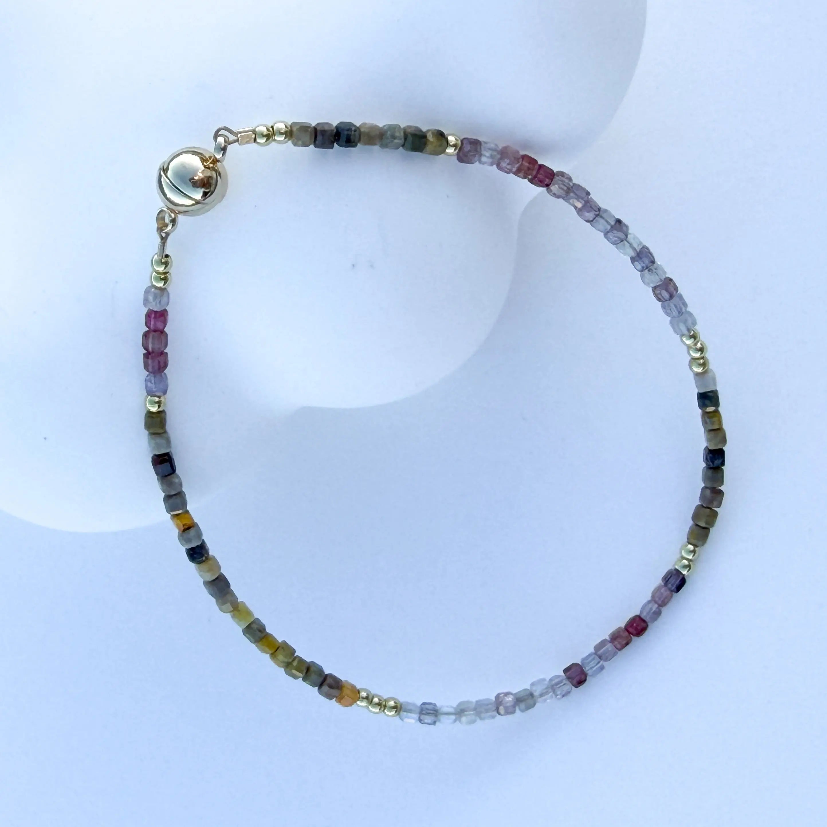 Royal Ember - Spinel Gemstone Japanese Minimalist Bracelet view 2